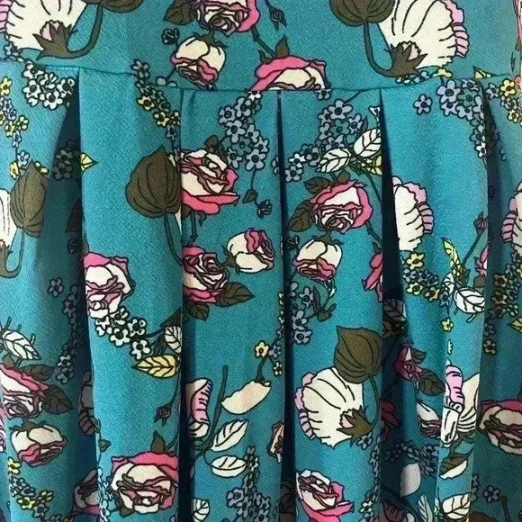 EUC LulaRoe Teal Floral Dress Women’s XS - Picture 6 of 11